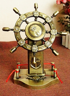 舵手落地领航舵摆件航海船舵包邮