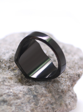 虎眼石戒指男士大气钛钢指环