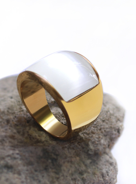 猫眼石戒指男士欧美时尚钛钢