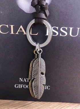 百搭文艺时尚秋冬复古项链双羽毛