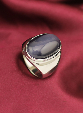 欧美风玛瑙钛钢不褪色刻字戒指