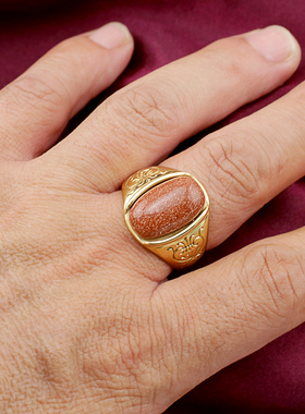 韩版18k金钛钢可刻字男士戒指