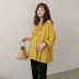 Áo sơ mi nữ mang thai đoạn dài áo sơ mi bà bầu màu trắng búp bê trắng phiên bản Hàn Quốc áo thun nữ 2019 lỏng lẻo - Áo thai sản