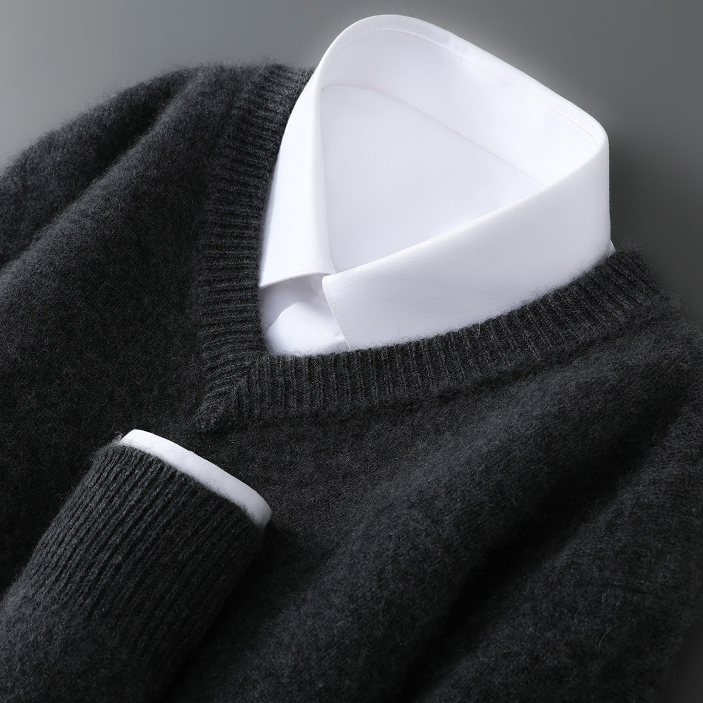 冬季新款加厚100%纯羊毛衫男V领套头毛衣休闲商务宽松针织羊绒衫,淘宝优惠券,粉丝福利购,淘宝优惠卷