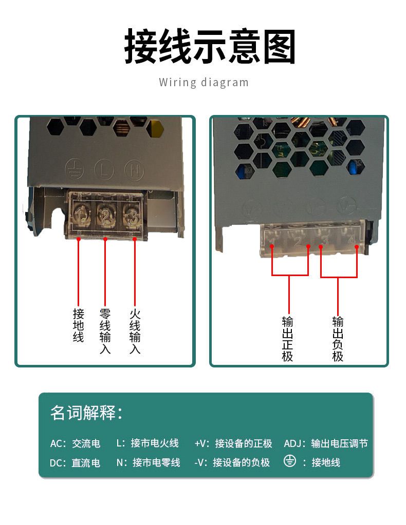 超薄开关电源12v24v流水灯带线形灯专用变压器150w300W400w黑金刚-图2