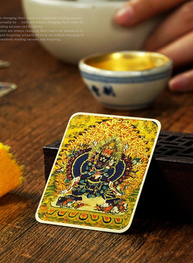 描金手绘唐卡画布扎基拉姆黄财神文殊药师绿度母手绘唐卡图案