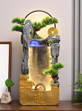 流水生财摆件循环水幕墙风水轮