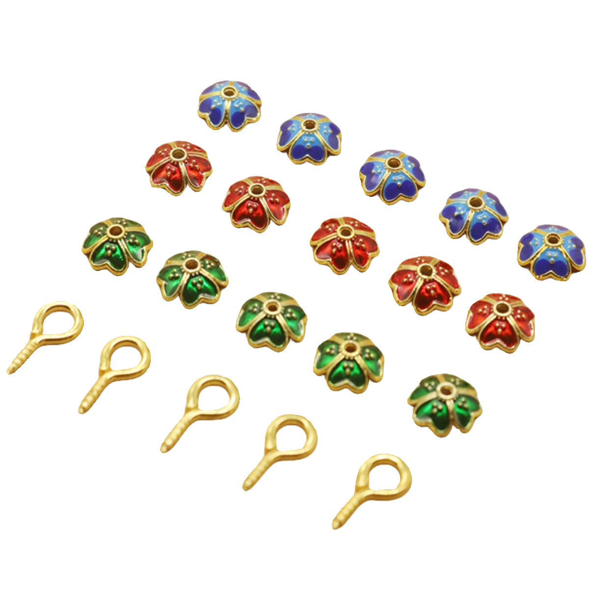 景泰蓝花帽钉葫芦盖配件菩提花帽配件连接扣黄铜景泰蓝工艺配饰,淘宝优惠券,粉丝福利购,淘宝优惠卷