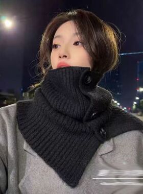 韩国ins复古保暖围脖冬季新款围脖百搭休闲脖套防寒针织网红围巾