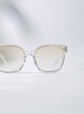 香槟色UV400方形高街风格墨镜
