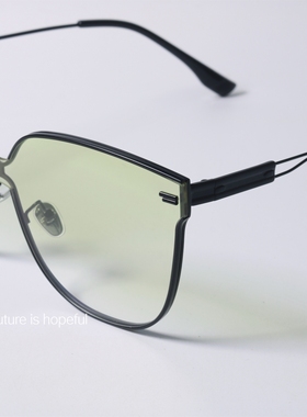 连体一片式韩版渐变绿色太阳眼镜