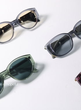 小众湖绿色拼接元素UV400墨镜