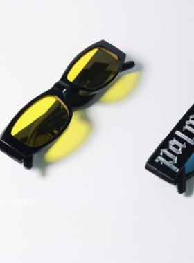 英文字母嘻哈风格窄框近视墨镜