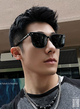 偏光方形黑框中性经典款墨镜