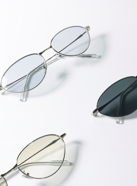 猫眼UV400港风复古金属框墨镜