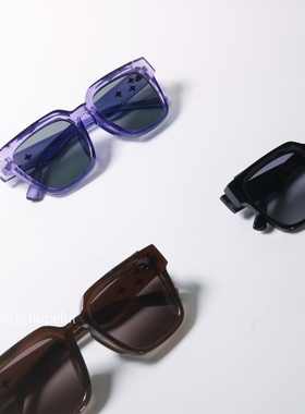 紫色框方形偏光墨镜UV400