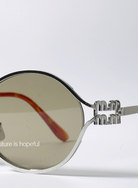 椭圆形小众轻奢风金属镂空墨镜