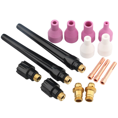 QQ150焊枪配件氩弧焊枪瓷嘴导流件钨针夹长枪尾短尾帽分流器 - 图3