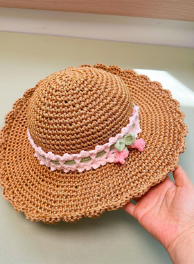 铃兰花夏凉帽钩针diy材料包