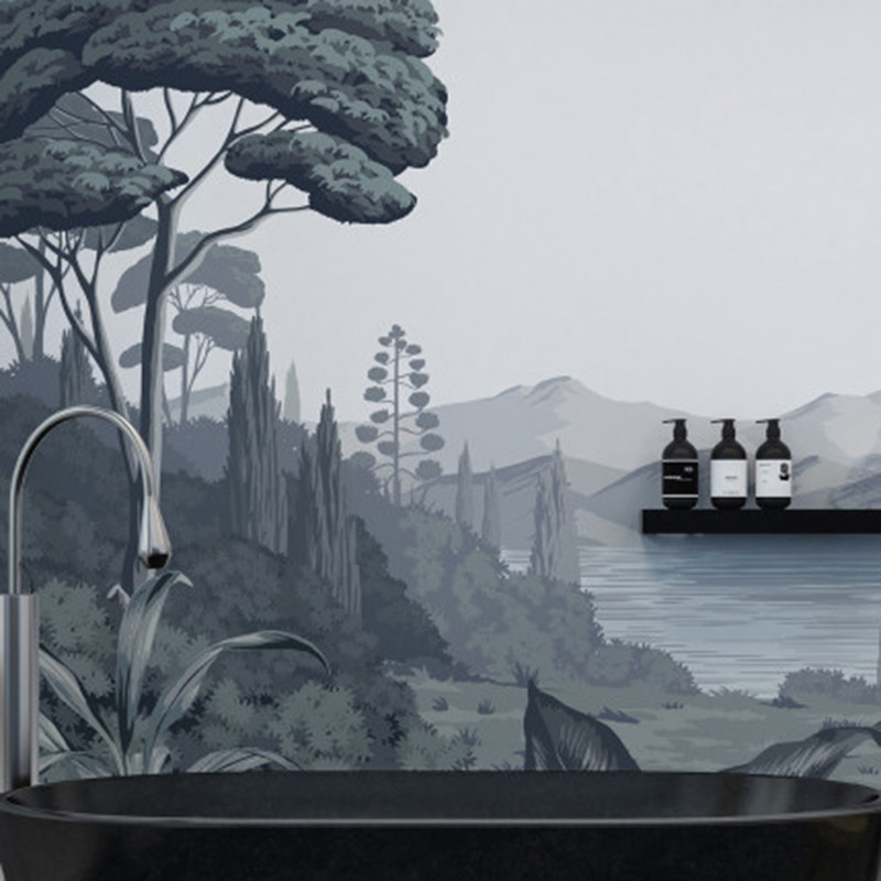 法国原装进口定制壁画 Orta 现代轻奢 水墨意境 客厅卧室背景墙画,淘宝优惠券,粉丝福利购,淘宝优惠卷