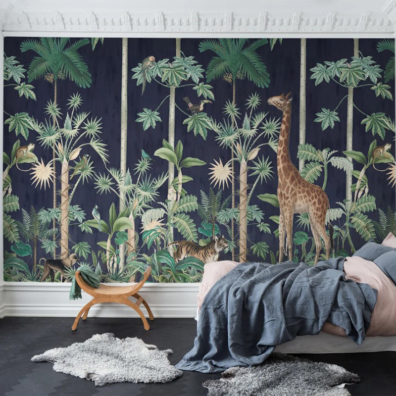 瑞典原装进口定制壁画 儿童房男孩女孩卧室背景墙 动物森林墙画,淘宝优惠券,粉丝福利购,淘宝优惠卷