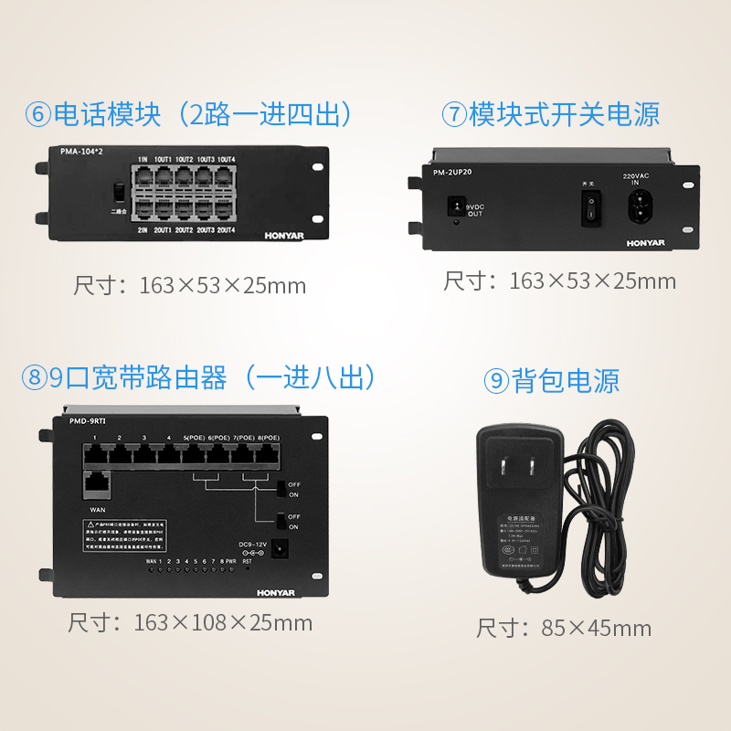 鸿雁弱电箱信息箱光纤路由器5口宽带网络模块家用电视暗装P/J系列 - 图1