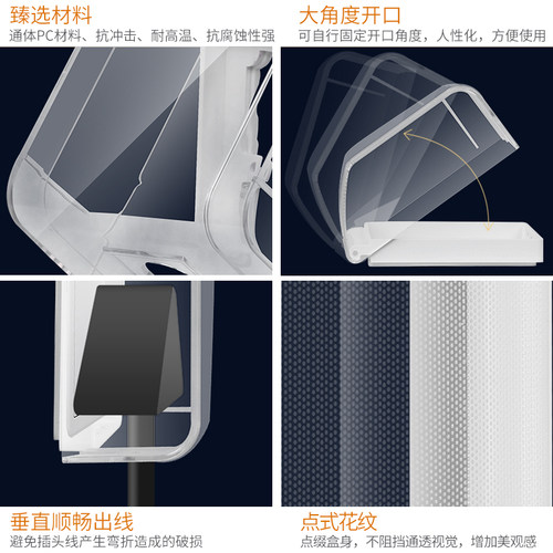 鸿雁插座防水罩 透明PC 卫生间厨房开关插座防溅防护罩92HSTFZ/T - 图2