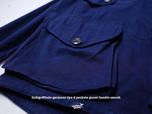 IndigoWhale 四袋套头美式复古帆布帽衫立体大口袋Guner Smock - 图1