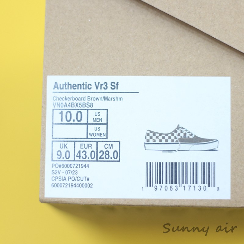 Sunny现货 VANS棕色棋盘格环保AUTHENTIC SF帆布板鞋VN0A4BX5BS8-图3