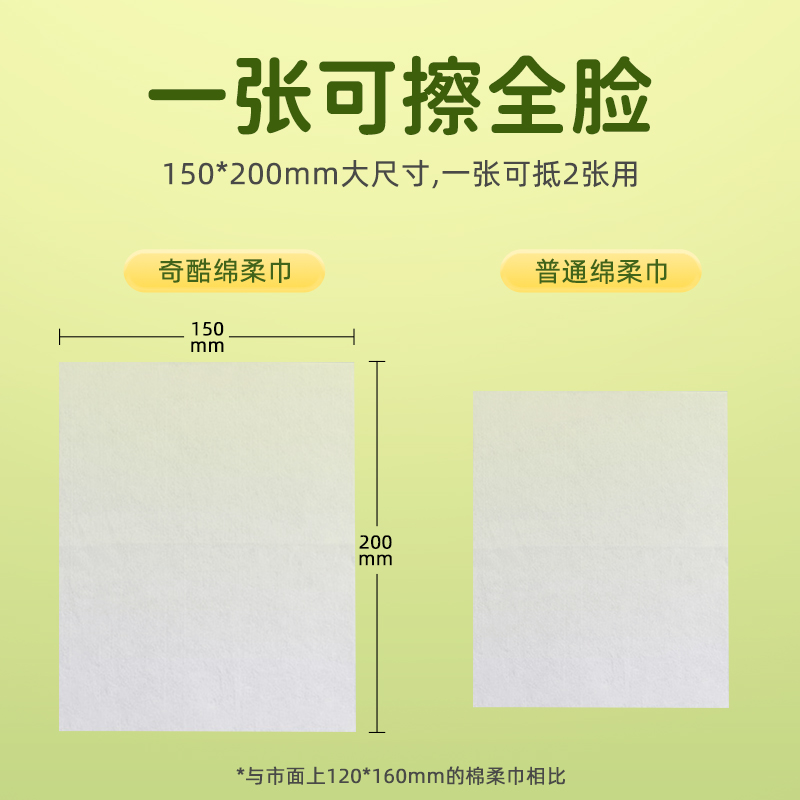 奇酷婴儿绵柔巾80抽棉柔巾干湿两用一次性洗脸巾云柔巾家用洁面巾 - 图1