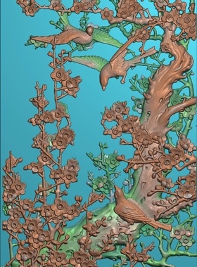 精雕图梅兰竹菊挂屏图 梅兰竹菊3958 东阳木雕工艺品挂件屏风