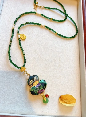 【成品】纯手工礼品挂饰宋锦葫芦项链吊坠款非遗新中式国风配饰