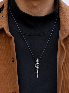 999纯银原创蛇年生肖权杖吊坠