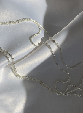 极细纯银波光粼粼项链女