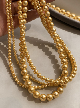 南洋金珠小米珠珍珠项链女