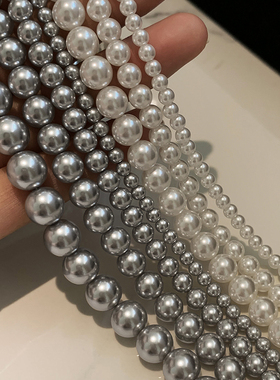 施家华子双层长款珍珠项链