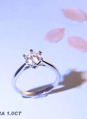 莫桑石足银爱情生日礼物戒指