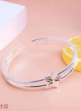 大气纯银手镯送恋人闺蜜送女朋友