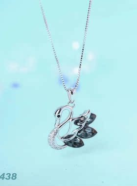 纯银玫瑰金生日礼物锁骨链