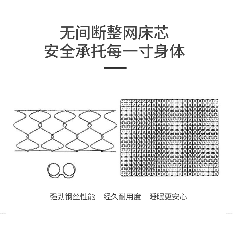 麒麟床垫薄弹簧垫1.5m1.8米硬垫席梦思儿童高箱俏江南天然乳胶-图1