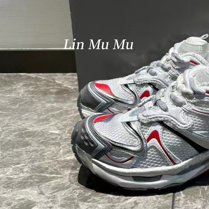 Lin Mu Mu七点零runner做旧厚底老爹鞋七代复古显高运动鞋情侣款 - 图1