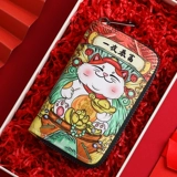 Мужская мультяшная ключница, универсальная сумка через плечо с молнией, карточки