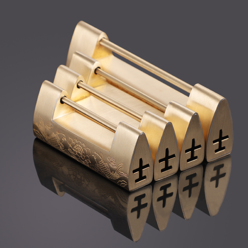 仿古铜锁中式横开挂锁复古刻花老式小锁头木箱子柜门插销古代铜锁,淘宝优惠券,粉丝福利购,淘宝优惠卷