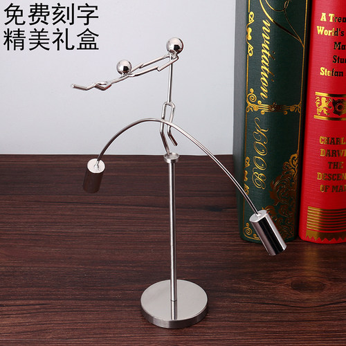 新款小铁人平衡减压玩具桌上不倒翁创意摆件圣诞礼物办公室男生日 - 图0