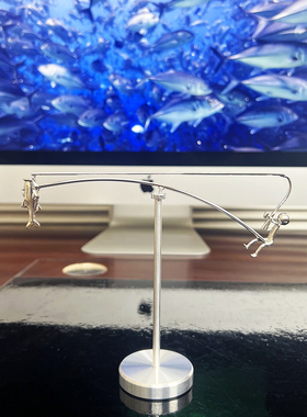 钓鱼小铁人平衡不倒翁装饰摆件