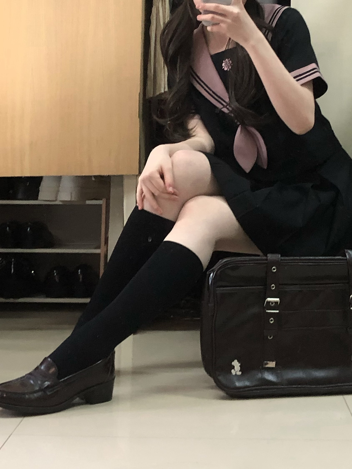 放学后的制服馆/樱岛女子/jk黑白双色校供水手服套装短袖上衣夏服-图2