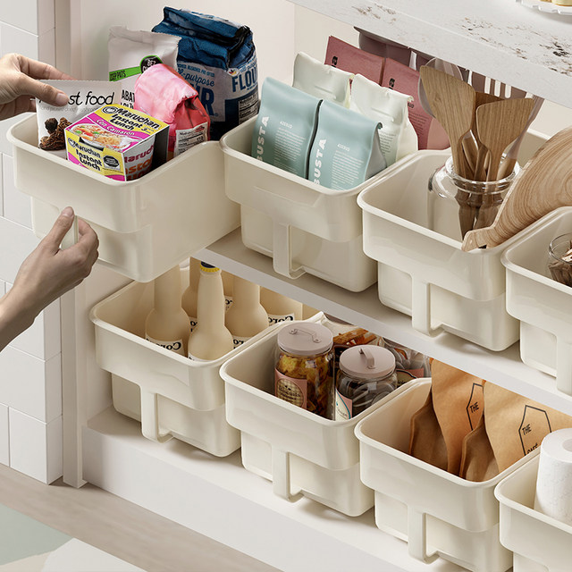 Household storage basket with handle
