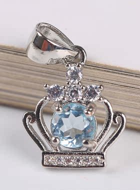 天然水晶 黄水晶 橄榄石 托帕石 皇冠吊坠  时尚饰品 女款 正品