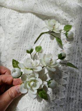 热缩茉莉花软簪花簪手工古风超仙头饰宋制汉服唐风步摇日常簪子