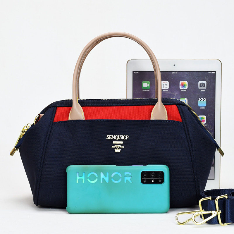 高级感牛津布手提包女2025新款尼龙撞色贝壳包时尚休闲单肩斜跨包,淘宝优惠券,粉丝福利购,淘宝优惠卷